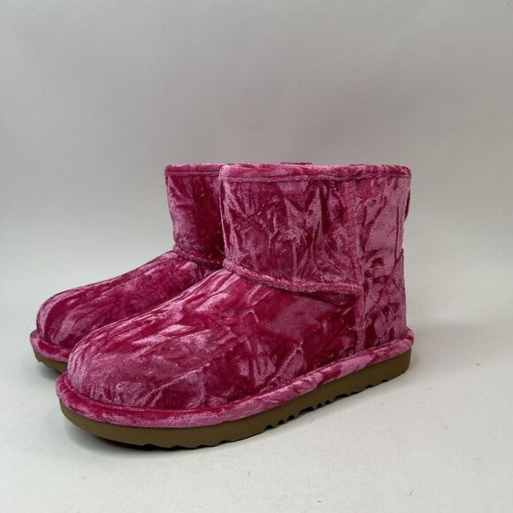 UGG Classic Mini II Pink 3 Velvet Boot “Raspberry Wool” 2023 - Picture 3 of 5